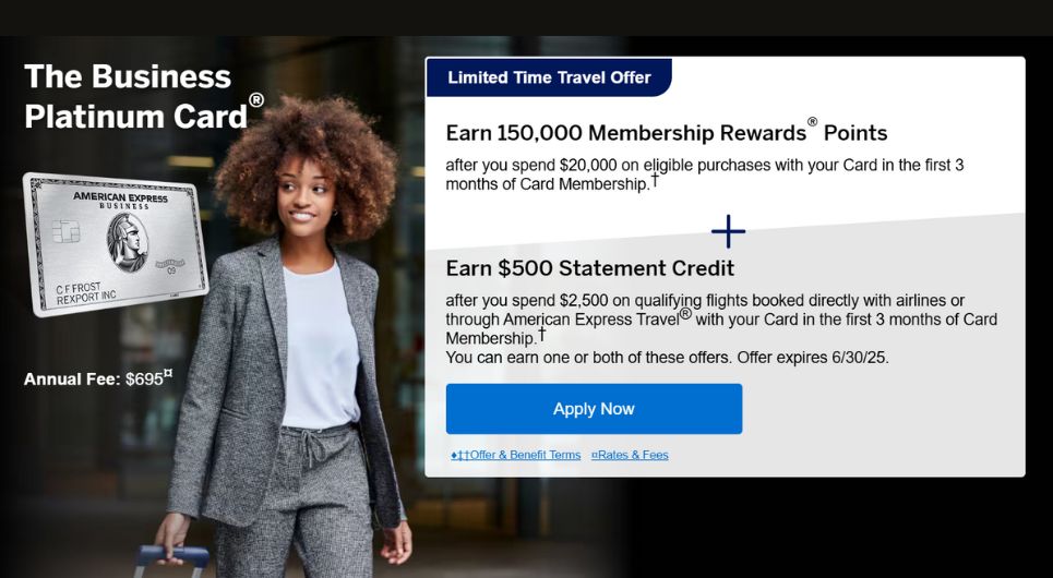 AMEX Business Platinum Welcome: 150K + $ 500 untuk penerbangan