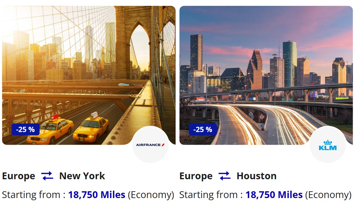 Promo Flying Blue Rewards: New York & Houston ke/dari Eropa dari 18.750 mil satu arah