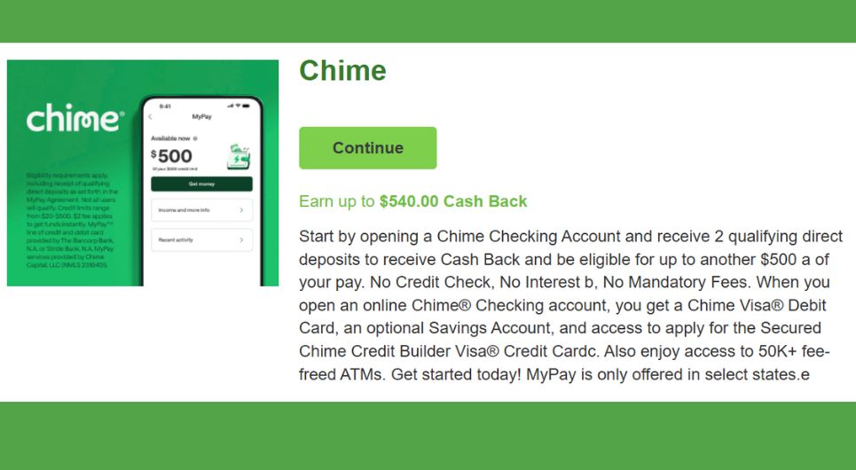 $ 540 bonus akun giro dengan lonceng dan inboxdollars