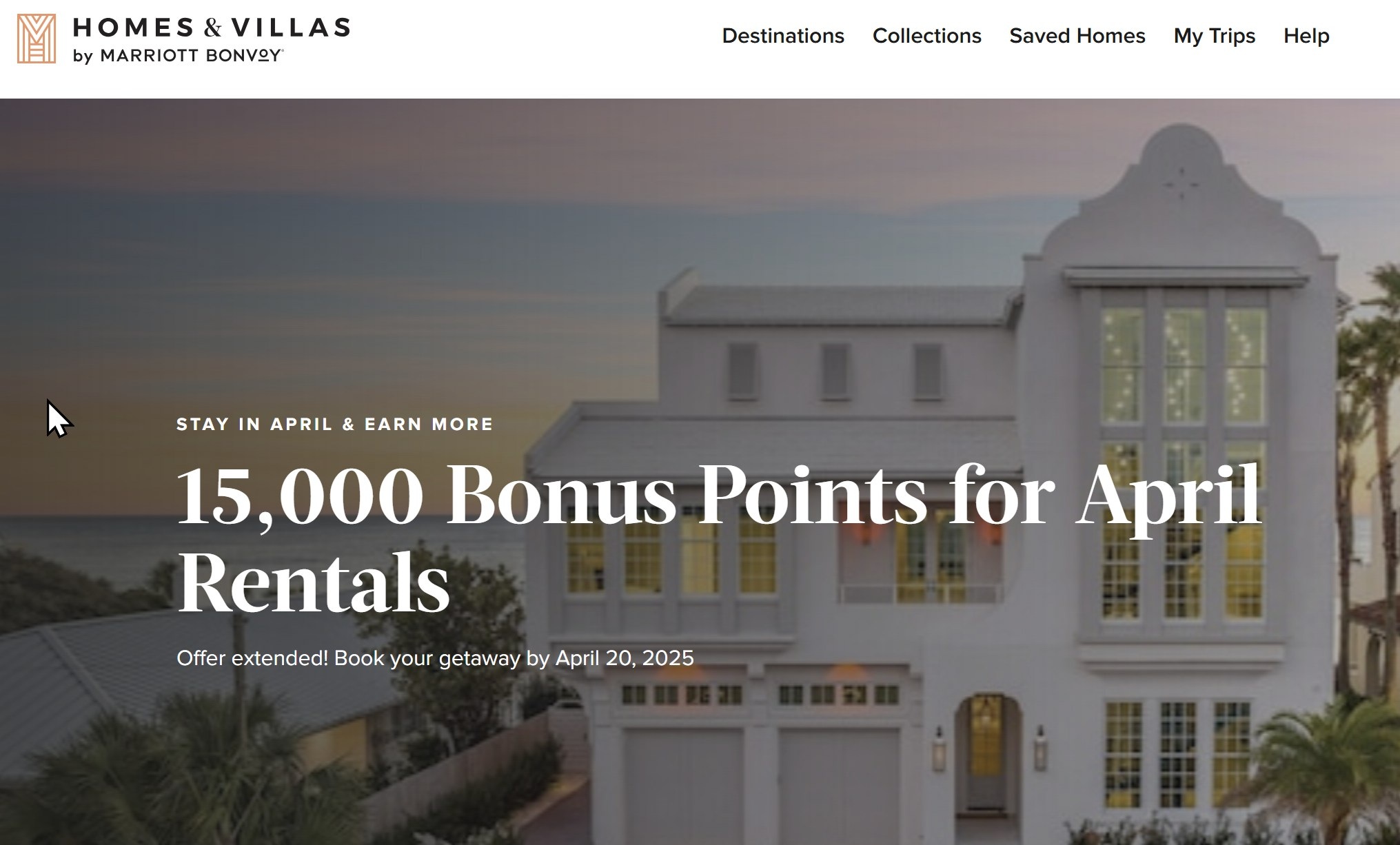 15K Marriott Bonvoy Points W/ 2-Night Homes & Villas Menginap pada bulan April (Min belanja $ 1.200)
