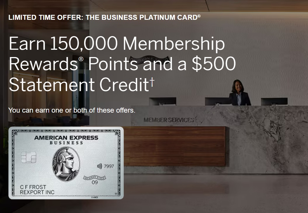 AMEX Business Platinum Baru Tidak Ada Penawaran Bahasa Seumur Hidup: Poin 150K + Kredit Pernyataan $ 500 (Ditargetkan)