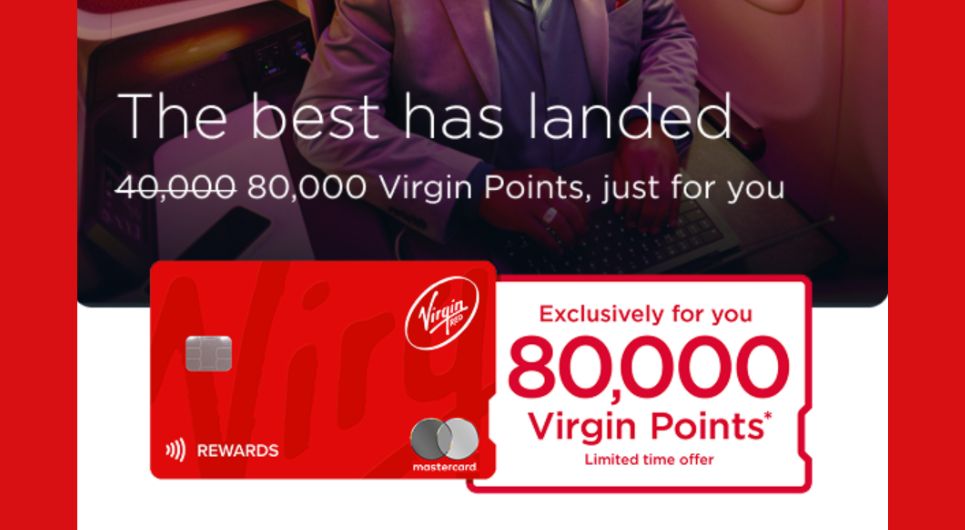 Virgin Red Rewards MasterCard: 80K Welcome Pawaran (ditargetkan)
