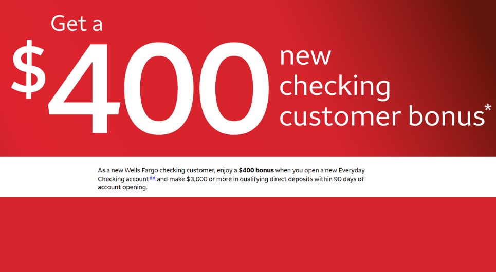 Bonus Mudah $ 400 Dengan Akun Pemeriksa Wells Fargo Baru