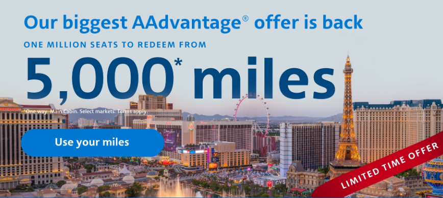 Penjualan Penghargaan American Airlines: 1 juta kursi mulai dari 5k mil dengan ketersediaan besar
